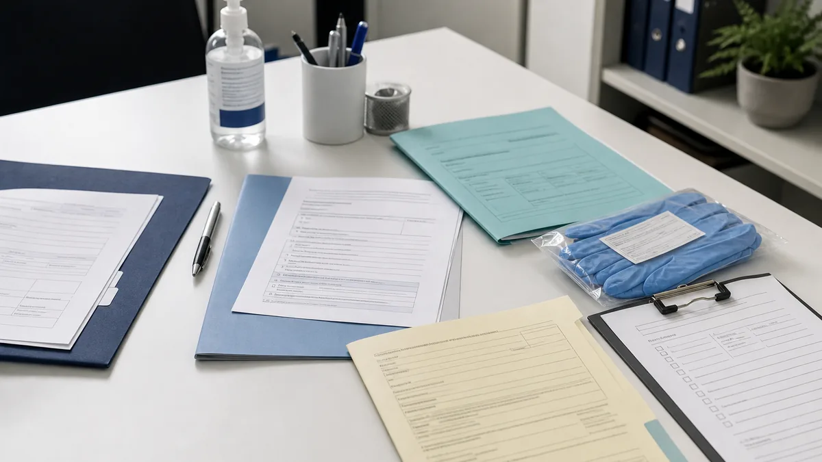 Needlestick injury workers compensation evidence review with medical reports, treatment notes, certificate of capacity and workplace duties documents.