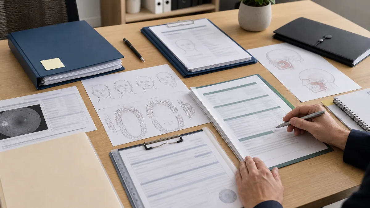 TMJ injury workers compensation evidence review with medical reports, treatment notes, certificate of capacity and workplace duties documents.